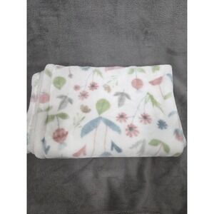 Mon Lapin Cream Florals‎ Flowers Baby Blanket Lovey SOFT White 29x42